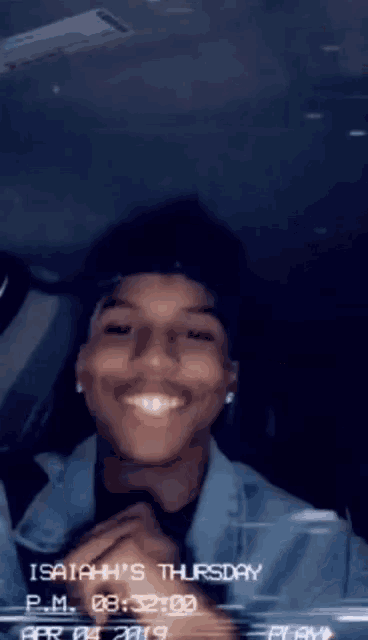 isaiah 's thursday is written on the screen of a young man