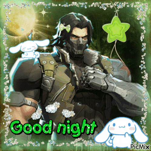 a picture of a soldier with the words good night