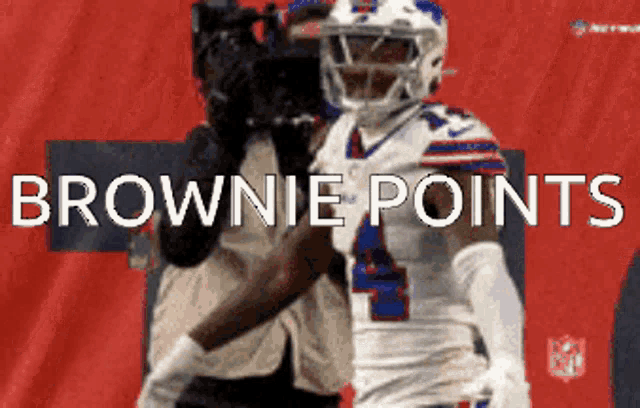 a football player with the words brownie points written on the bottom
