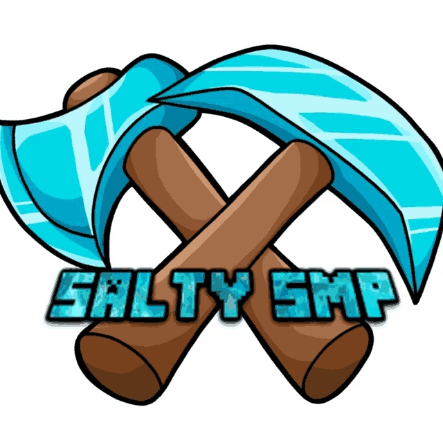 a logo for salty smp shows two crossed axes