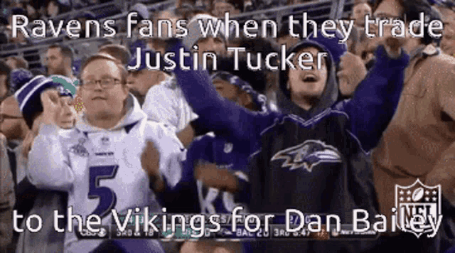 Justin Tucker Dan Bailey GIF - Justin Tucker Dan Bailey Ravens Fans When GIFs