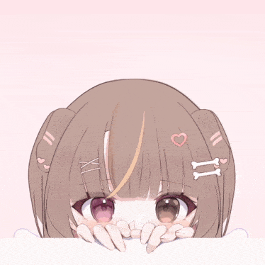 a drawing of a girl with hearts on her hair