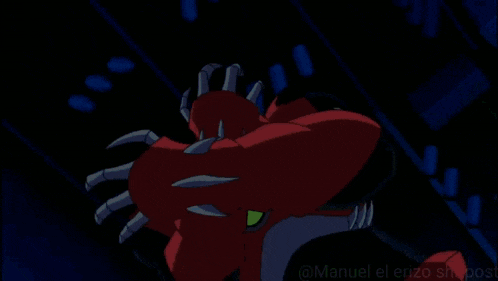 a cartoon character is holding a pair of flame throwers .