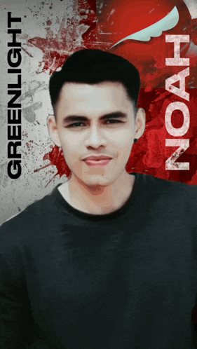 a man is standing in front of a poster for greenlight