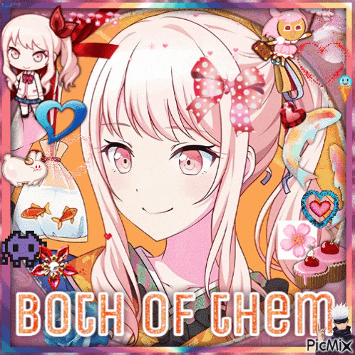 a picture of a girl with the words " buch of them " written on it