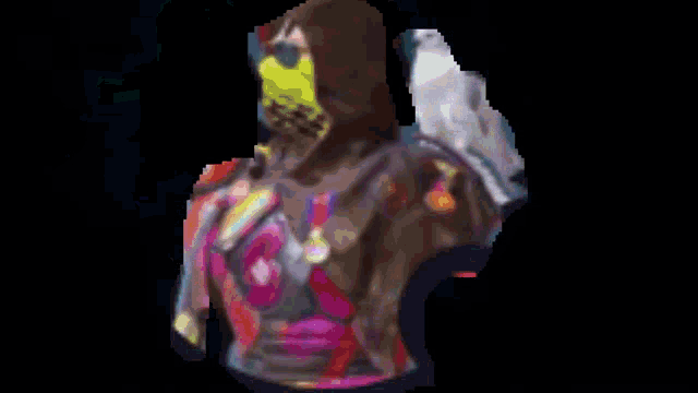 a blurry picture of a person with a blue light coming out of their chest