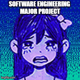 a drawing of a girl crying with the words software engineering major project