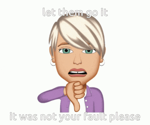 a cartoon of a woman with the words let them go it it was not your fault please on the bottom