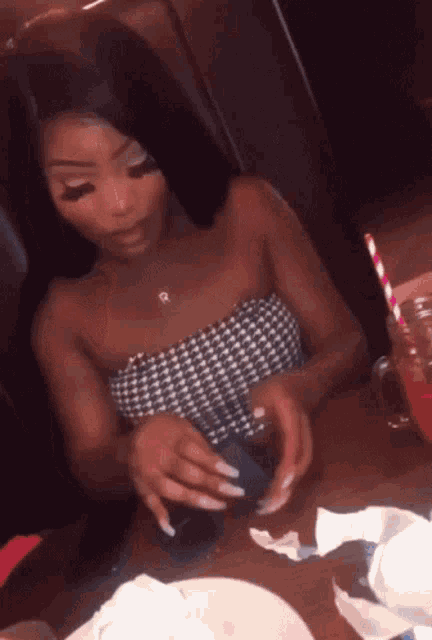 Girl Covering GIF