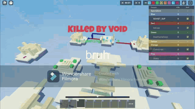 a screenshot of a video game called killed by void bruh