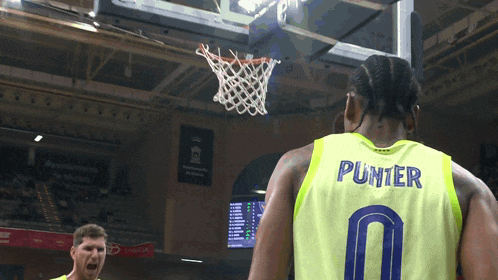 a basketball player with the name punter on his back