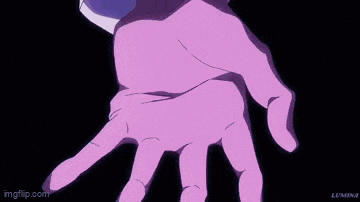 a person 's hand is holding a blue object in it .