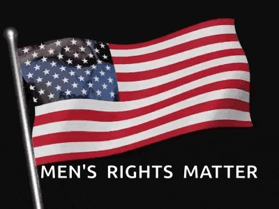 an american flag is shown with the words men 's rights matter below it