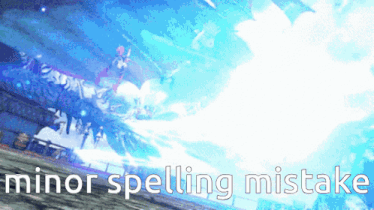 a blue background with the words minor spelling mistake in white letters