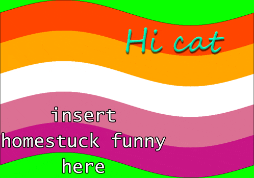 a colorful background with the words hi cat insert homestuck funny here
