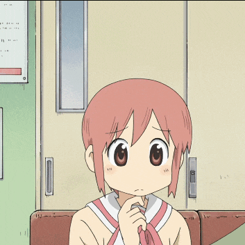 a cartoon of a girl with pink hair making a funny face