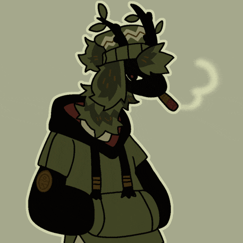 a drawing of a person smoking a cigar and wearing a hoodie