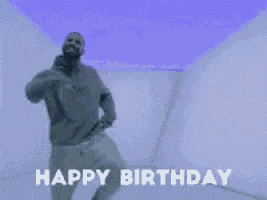 a happy birthday greeting with a person hugging