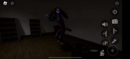 a screenshot of a video game on a phone with a person standing in the dark
