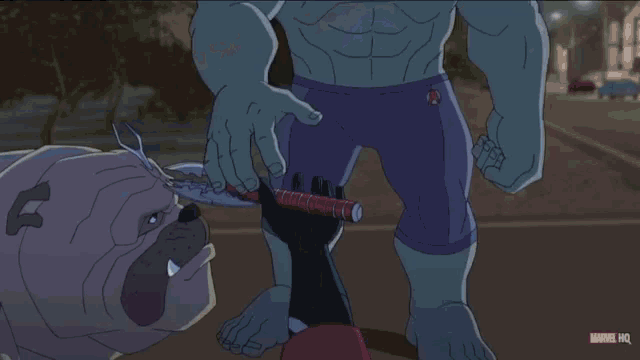 a drawing of a monster with a marvel logo on the bottom