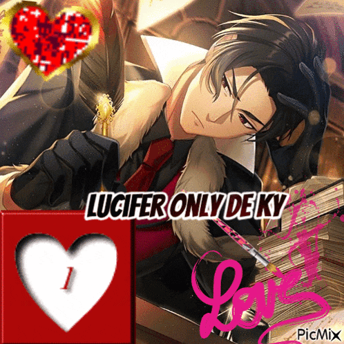 a picture of a man with the words lucifer only deky