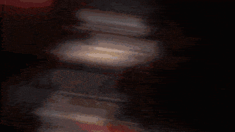 a pixel art drawing of a person with a red and white background