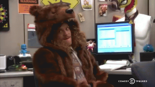 Furrr Sure GIF - Workaholics Bear Costume GIFs