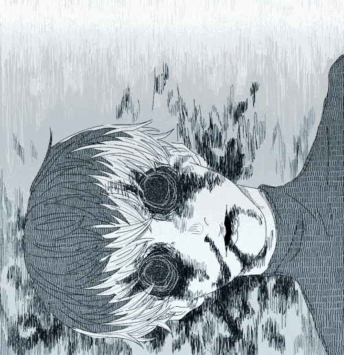 a black and white drawing of a person 's face with blood coming out of their eyes