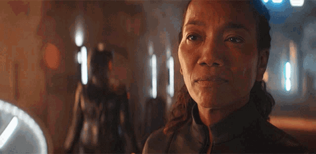 a woman says " you 're a ghost to me captain pike " in a dark room