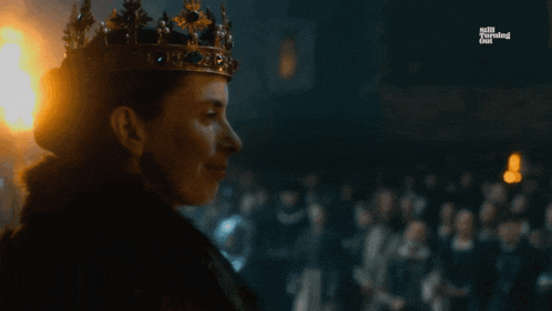 a woman wearing a crown with the words who 's ready to party