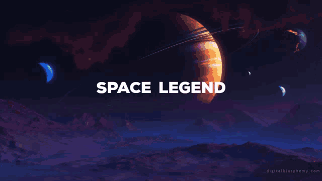 a picture of a planet with the words space legend written on it
