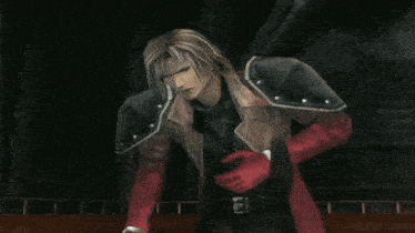 a close up of a video game character with a serious look on his face