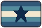 a pixel art of a blue and white flag with a star on it .