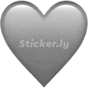a grey heart with the words sticker.ly written on it