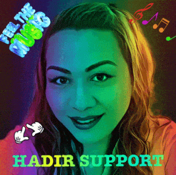 a picture of a woman with the words ' kadir support ' on it