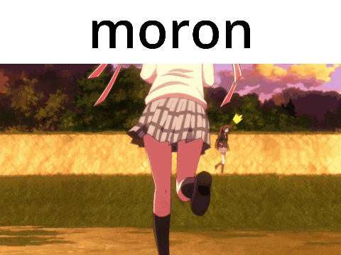 the word moron is on a white background