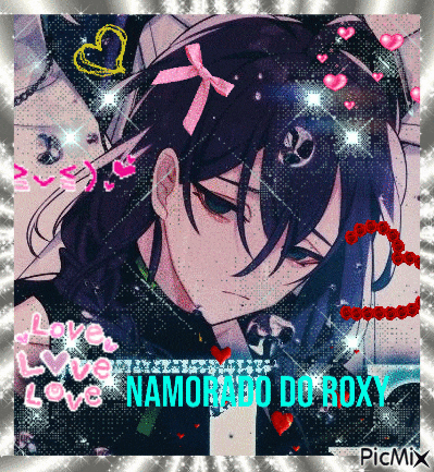 a picture of a girl with the words namorado do roxy written on the bottom