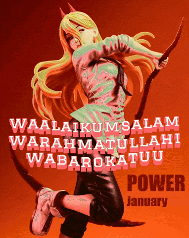 a poster that says power january with a devil girl on it