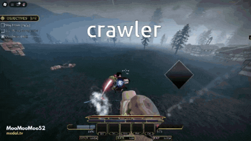 a screenshot of a video game with the word crawler on the screen