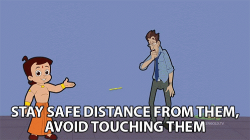 Stay Safe Distance From Them Avoid Touching Them GIF - Stay Safe Distance From Them Avoid Touching Them Chhota Bheem GIFs