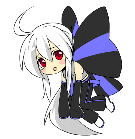 a drawing of a girl with red eyes and a butterfly wing that says ' ii ' on it