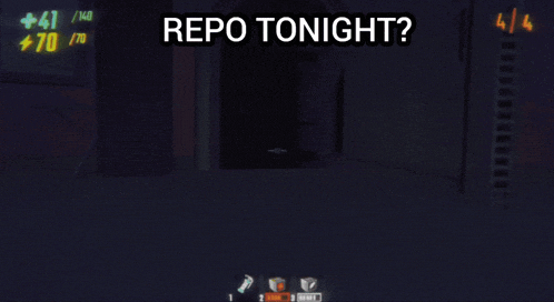 a screenshot of a video game with the words repo tonight above it