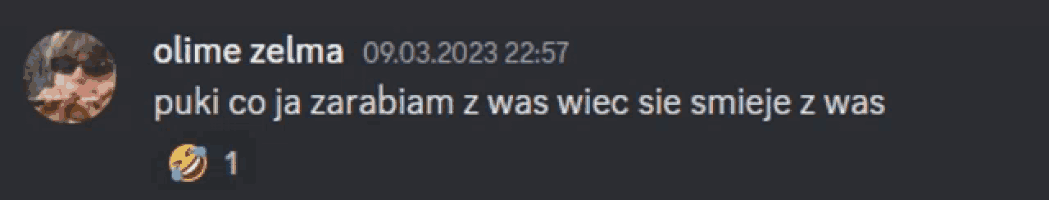 a screenshot of a message from olime zela on 09.03.2023 22:57