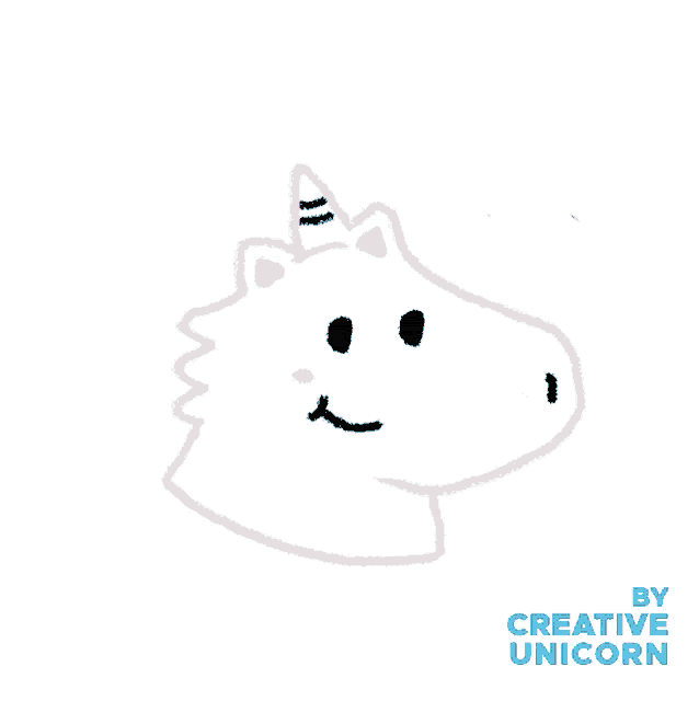 a drawing of a unicorn with ogeh written on the bottom