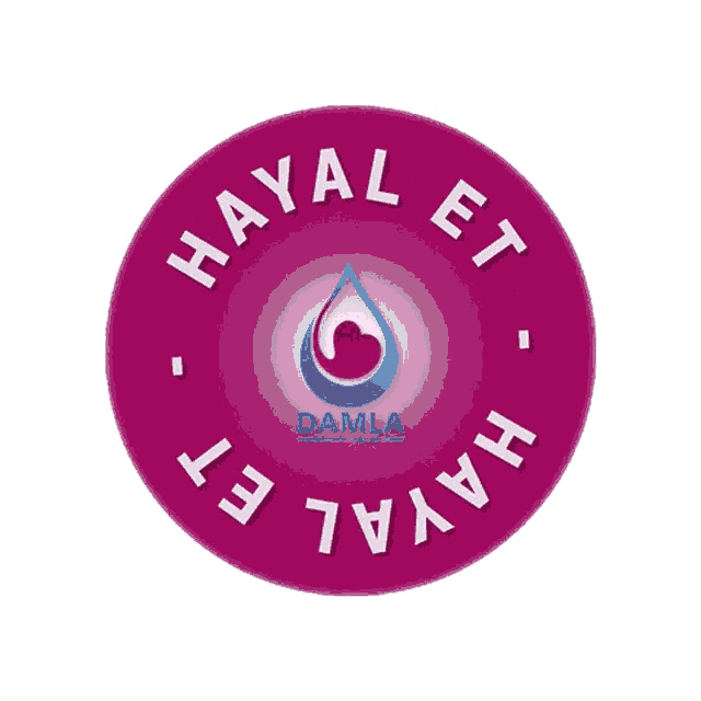 a logo for hayal et damla shows a drop of water and a heart