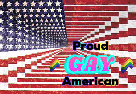 an american flag with the words proud gay american written on it