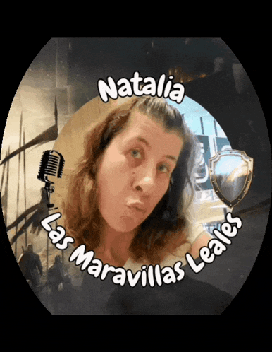 a picture of natalia las maravillas leales with a microphone