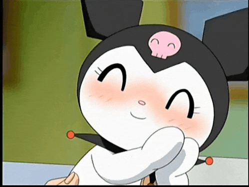 a cartoon character with a skull on top of her head