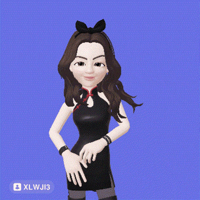 a cartoon girl with her eyes closed and xlwj13 written on the bottom right