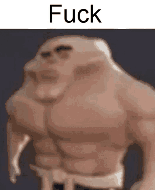 a blurry picture of a cartoon character with the word fuck on the bottom